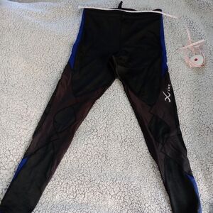 CW-X Black and Blue Compression Leggings